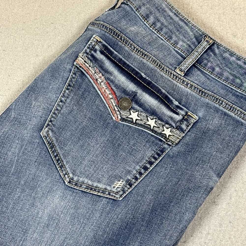 Silver Jeans Co Elyse Capri W36 Medium Wash Star Embroidered Patriotic Jeans